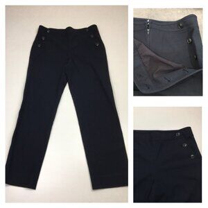 CLUB MONACO Dark Blue Textured Button Flap Nautical Dress Pant